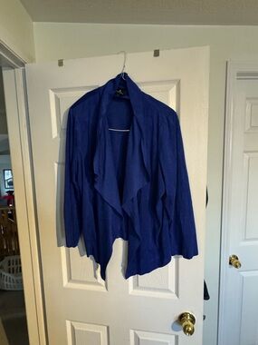 Drape Front Royal Blue Lightweight Jacket